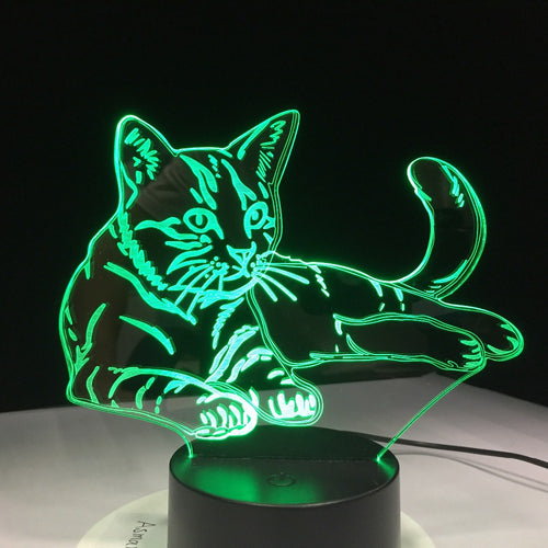 7 Colorful Cat 3D Lamp