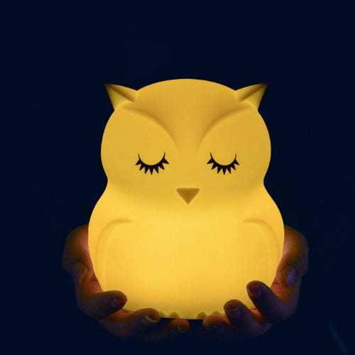 Lovely Owl Cartoon Silicone Baby Led Night Light