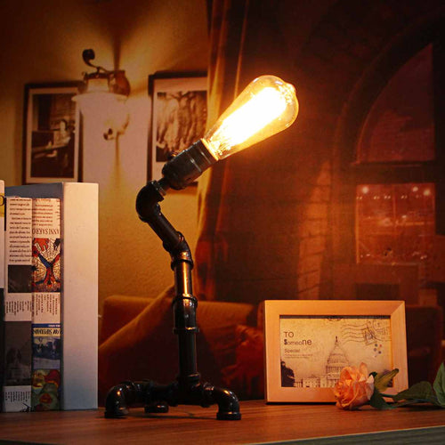 110-240V Vintage Industrial Pipe Desk Lamps