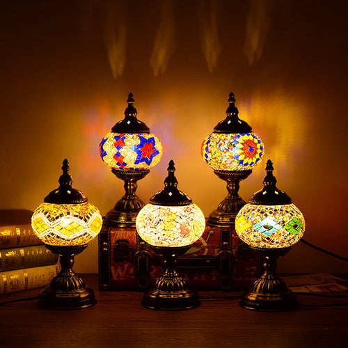 Artpad Retro Romantic Manual Coloured Turkish Table Lamp